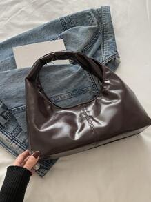 Bolso de mano 2024 con diseño de nubes arrugadas, bolso de hombro casual y versátil para mujer, embrague con forma de luna creciente