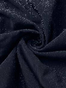 Plus Size Women Summer Sequin Petal Short Sleeve Loose A-Line Dress