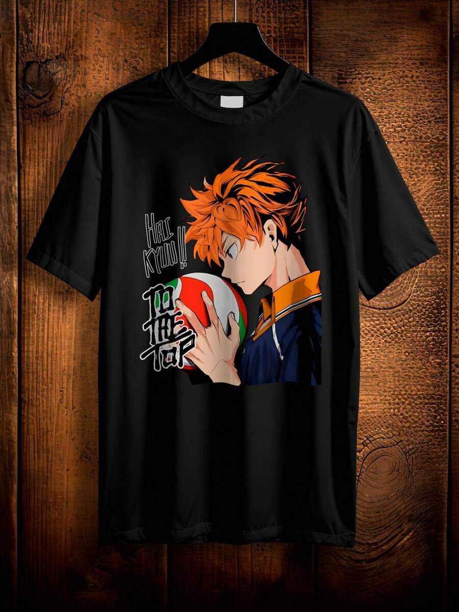 T-Shirt Haikyuu Shoyo Hinata Tobio Kageyama Basketball Game Anime Ref 2241 VEST NERD - 黑色 - 查看 1