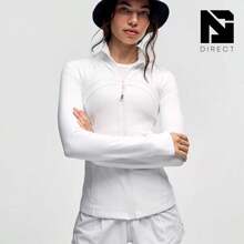 Lululemon Define Jacket Nulu Women's Lightweight, Full Zip Running Track Jacket-For Yoga Gym Running-Sweat-Wicking-Yoga-All Seasons Sport-Spring/Summer-Autumn/Winter-Mother's Day Gifts-Father's Day Gift - 白色 - 查看 1