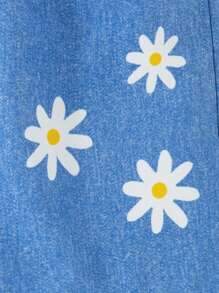 2pcs/Set Girls Casual Floral & Plaid Pattern Ruffle Trim Short Sleeve Top And Shorts Set, Summertime - Yellow - View 9