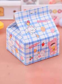 200 Sheets Milk Carton Design Memo Notes Paper, Multi-Pattern Sticky Notes, Adhesive Stationery Paper