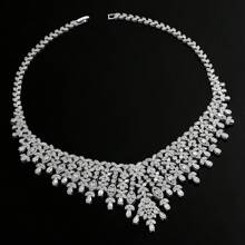 Luxury Saudi Arabia Wedding Cubic Zirconia Jewelry Set Women 4 Pieces Necklace Earrings Set Bridal Accessories