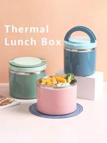 1 Pieza Recipiente térmico portátil para sopa Caja de Bento aislada con sello Envase de alimentos con asa Caja de almuerzo de gran capacidad de acero inoxidable para salidas, campamentos y viajes, 630/1000ml Taza térmica aislada para sopa Recipiente de alimentos de acero inoxidable para bento apto para microondas para la escuela