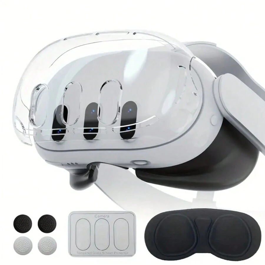 Meta Quest 3/Meta Quest 3S VR Headset Protection Kit - Headset Protective Case, Lens Cover, Tempered Glass Screen Protector - Multicolor - View 1