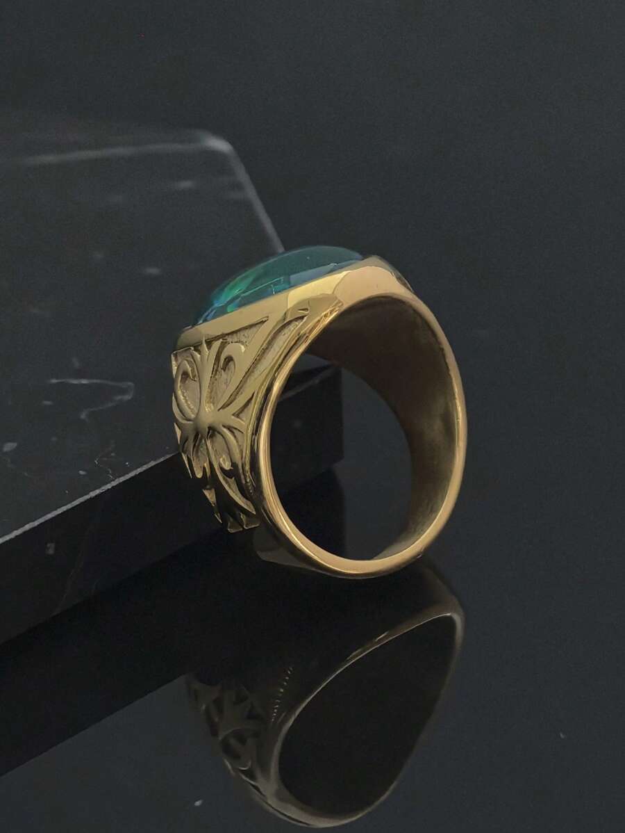 设计珠宝 316不锈钢金色戒指 专业供应商 男士不锈钢戒指 - 金戒指 - 查看 1