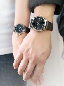 TOMI Couple Leather Strap Watch Set, High-End Men & Women Pair Watches With Day, Date, Week Display, Suitable For Holidays, Birthdays, Valentine's Day, Christmas, Year-End, Gifts