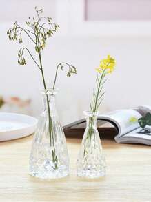 1pc Glass Flower Vase, Modern Clear Vase For Flower,Home Decor,Flower Vase,Centerpiece,Table Decor - Clear - View 1