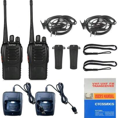2pcs BAOFENG BF-888S Amateur Handheld Two-Way Radio UHF Walkie Talkie For Adults, Portable Outdoor Communications For Hiking, Cycling, Camping