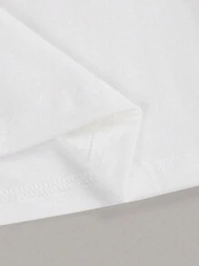 Camiseta corta de manga corta con estampado de labios y eslogan, cuello redondo, ajustada, para mujer, estilo casual, para primavera y verano