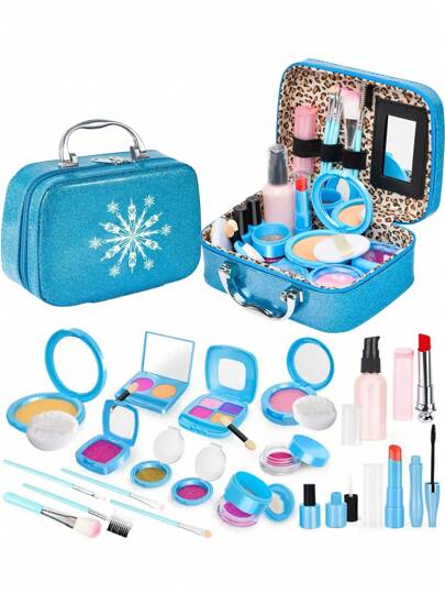 Girls' Frozen-Themed Handbag, Rabbit Cosmetic Toy Set, Roleplay & Pretend Play, Parent-Child Interactive Game, Storage Carrying Case, Party Decoration Accessories, Christmas & New Year Gift