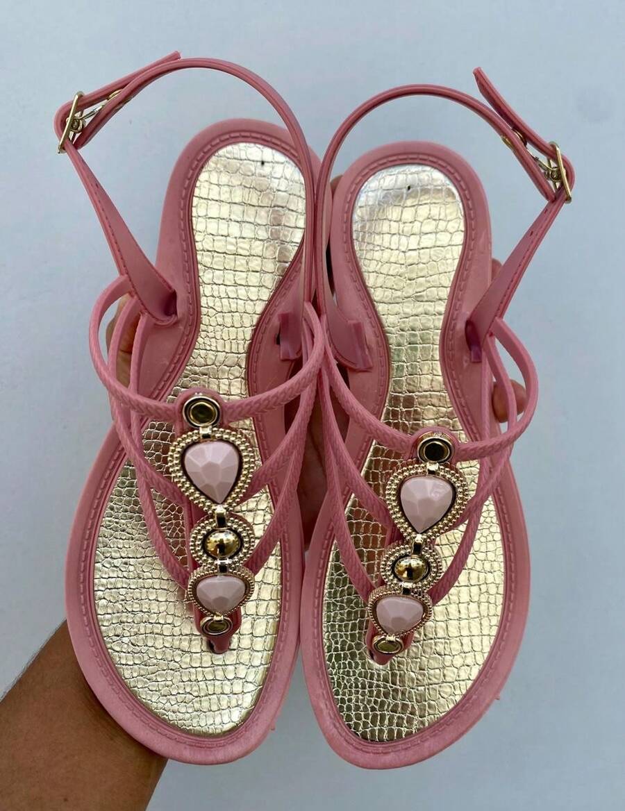 Women's Flat Sandals Comfortable Flip Flops Women's Footwear - Rose Gold - View 1