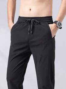 Casual Outdoor Men's Trousers, Suitable For Spring And Autumn Seasons, Classic Black Casual Pants