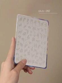 1 pieza Placa para estampado de uñas, diseño de patrón de estilo chino retro, plantillas para estampado de uñas, diseño de esmalte de uñas en gel - Herramienta de estampado de acero inoxidable, para arte de uñas DIY en el salón del hogar