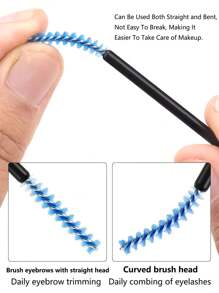 25pcs Black Crystal Eyebrow Brush Mini Disposable Pink Mascara Wand Eyelash Extension Brushes Tool Small Makeup Home Beauty Tools Applicators Eyebrow Spoolies Women Makeup Use - Multicolor - View 7