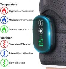 High Qulity Cordless Knee Massager Shoulder Brace With Heat, 3-In-1 Heated Knee Elbow Shoulder Brace Wrap, Vibration Knee Heating Pad, 3 Vibrations And Heating Modes, Heating Pad For Knee Elbow Shoulder - Grey - View 5