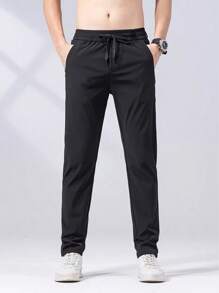 Casual Outdoor Men's Trousers, Suitable For Spring And Autumn Seasons, Classic Black Casual Pants