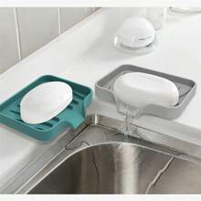 Silicone Soap Dish With Drainage, Non-Slip Rectangular Soap Holder Tray For Bathroom, Travel-Friendly Soap Container With Anti-Skid Bottom Design
