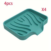 Silicone Soap Dish With Drainage, Non-Slip Rectangular Soap Holder Tray For Bathroom, Travel-Friendly Soap Container With Anti-Skid Bottom Design