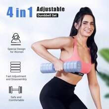 Adjustable Dumbbell Set Of 2, 4 In 1 Hand Weights For Women At Home, Free Weights Dumbbells Each 2.2lb 4.4lb 6.6lb 8.8lb, Weight Set For Home Gym Exercise Training