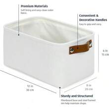 Large Fabric Storage Baskets Shelves 3 Pack, 15x11in Closet Storage Bins Shelves, Canvas Baskets Organizing, Linen Closet Organizers, Cloth Basket, Gray/ - 全米白色 - 查看 2