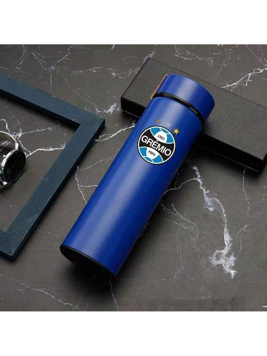 Personalized Football Team Bottle With Led Digital Temperature Meter 500ml - 奶油藍色 - 查看 1