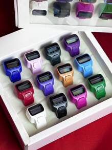 1pc/3pcs/5pcs Ramadan Electronic Finger Ring Counter, Silent Mini Colorful Rubber Tally Counter, Unisex (Assorted Colors)