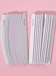 10/20pcs Nail File: 100/180 Coarse/Gritty Nail File Plates, Zebra Pattern Double Sided Washable Coarse Nail File For Removing Acrylic Nails And Nail Extensions Nail Care Nail Care Set Salon Home Use (Oval, Rhombus, Half Moon)