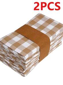 2/6/12 piezas Servilletas de poliéster a cuadros modernos de Halloween y Navidad, adecuadas para restaurante, cocina, cafetería, fiesta festiva, decoración de mesa de comedor, decoración del hogar diaria