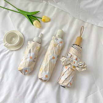 1 Piece Umbrella For Rain; Portable Travel Rain Umbrella Automatic; Camellia; Mini Sun Umbrella Windproof Rainproof Sun Protection Umbrella For Women Clear Umbrella