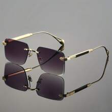 男女通用无框太阳镜，经典款，适合户外、驾驶、钓鱼、骑行、运动、聚会、旅行、商务，夏季海滩度假、户外、旅行的时尚选择 - 彩色 - 查看 5