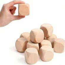 3/10pcs 20mm Unfinished Wooden Square Dice, 6 Sides, Square & Rounded Corners, DIY Creative Crafting, Craft Decor Accessories