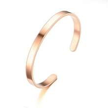 1 件时尚 4 毫米、6 毫米、8 毫米宽不锈钢 C 形开口袖口手链 - 现代简约设计，玫瑰金，彩虹蓝/灰和黑色，抛光饰面，简约优雅的日常不锈钢手镯可调节袖口，适合男士和女士日常佩戴，展现个人风格和多功能性 - 彩色 - 查看 21