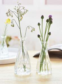 1pc Glass Flower Vase, Modern Clear Vase For Flower,Home Decor,Flower Vase,Centerpiece,Table Decor - Clear - View 5
