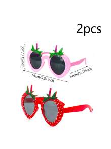 1 bộ (4 chiếc)/2 chiếc/1 chiếc- Ly thủy tinh tiệc dâu tây, Ly thủy tinh tiệc hình trái cây dễ thương, Đạo cụ chụp ảnh vui nhộn, Đạo cụ tiệc, Đồ dùng tiệc sinh nhật, Phụ kiện tiệc ngoài trời - Nhiều màu - Xem 12