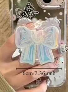 1 pieza Soporte colorido de cojín de aire con diseño de mariposa, soporte de escritorio ajustable y único para teléfono, diseño plegable, adecuado para niñas