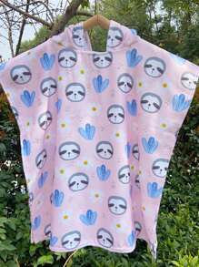 Toallas con capucha para la playa - Toalla de baño para niños pequeños, toalla de playa tipo poncho para niñas, de secado rápido, suave y ligero, con diseños de sirenas, pandas, flores, unicornios, flamencos, flores, palmeras y arcoíris, ideal para bodas de verano, decoración del baño y vuelta al colegio