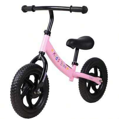 12" Balance Bike For 2-6 Year Old Girls Boys, Toddler Training No Pedal Bicycle With Adjustable Handlebar/Seat, Lightweight Carbon Steel Walking Balance Bike For Age 2 3 4 5 6 Kids