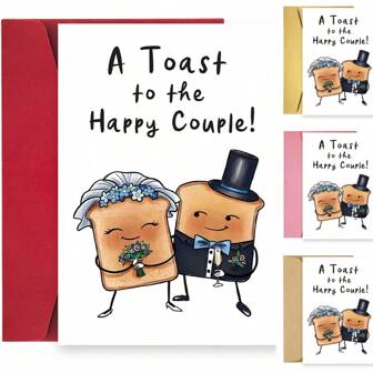 1 张“祝新人幸福”结婚礼物 A5 祝贺结婚卡 - 夫妇结婚礼物 - 带信封的纸 - 趣味贺卡