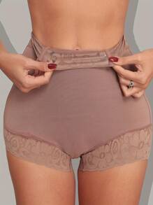 1 quần lót ren định hình, quần lót nâng hông kiểm soát bụng thoáng khí thoải mái, quần lót và đồ định hình cho nữ - Màu tím hoa cà - Xem 5