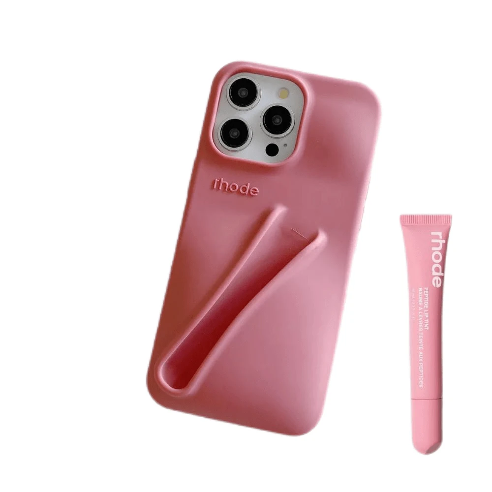 Rhode Hailey Summer Lip Case For IPhone With Logo Includes Lipstick - Rosa - View 1