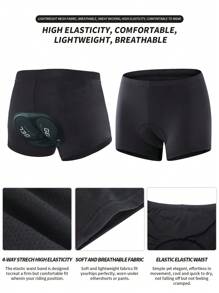Men's Comfortable Cycling Briefs, High Elastic Breathable Compression Shorts With Padded Seat, Outdoor Sports Fitness Cycling Gear, All Season