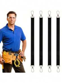 1/4Pcs Electrical Tape Holder Straps Heavy Duty Tape Holder Chain With Carabiner Hooks Thong Waist Tape Holder Lanyard Polyester - Multicolor - View 4