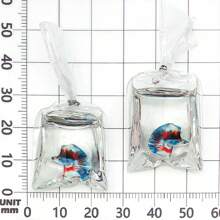 2/10 chiếc móc khóa hình cá vàng bằng nhựa, 10 màu mặt dây chuyền hình túi cá bằng nhựa 3D hình túi nước cá vàng dùng làm đồ trang sức tự làm bông tai vòng tay móc khóa đồ thủ công - Nhiều màu - Xem 11