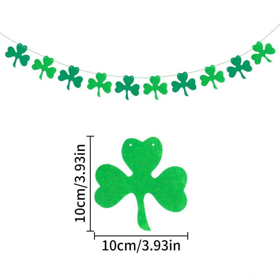 Bannière Décorative Pour La Saint-Patrick - Motif Trèfle Irlandais - Fournitures De Fond Pour Fête