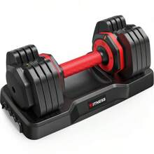 Bearbro 5LB To 55lb Adjustable Dumbbell For Home Gym Equipment, 5 In 1 Quickly Adjustable Weights Plates And Rack, Hand Weights Suitable Women And Men, Full Body Workout Fitness,Christmas Gift-Giving Preference - Màu be - Xem 1