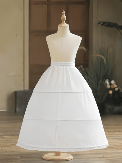 1 pièce Jupon de mariée en dentelle blanche à 3 couches avec armature, jupe bouffante en crinoline, jupon élégant à 3 cerceaux pour robe de mariée, lavable à la main, convient pour robes de mariée, robes de soirée, invités de mariage, représentations, cosplay, styles Lolita, vêtements de danse pour femmes