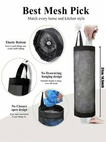 1pc/Set Hanging Trash Bag Holder, Wall-Mounted Drawstring Shoe Storage Bag, Kitchen Plastic Bag Organizer - Multicolor - View 2