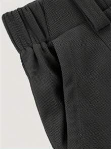 A AGROSTE Women's Wide Leg Pants, Waffle Knit Pants, Elastic High Waisted Casual Slacks, Work Business Palazzo Trousers With Pockets - 黑色 - 查看 5