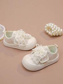 Girls' Soft Bottom Breathable Running Shoes, Bowknot Princess Shoes, Spring/Autumn New Kids Sneakers